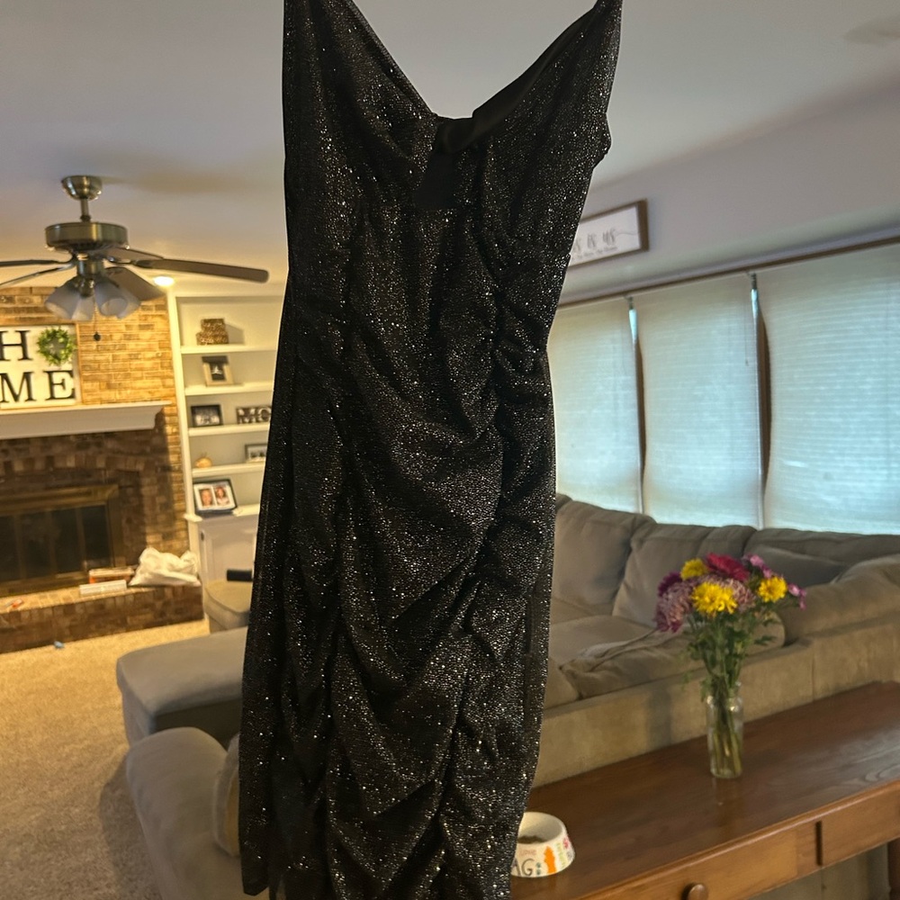 Windsor Black Shimmer Backless Dress